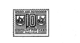 SPERRY AND HUTCHINSON S&H GREEN STAMPS DISCOUNT FOR CASH 10 STAMPS trademark