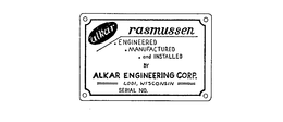 ALKAR RASMUSSEN ENGINEERED MANUFACTURED AND INSTALLED BY ALKAR ENGINEERED CORP. LODI, WISCONSIN. trademark