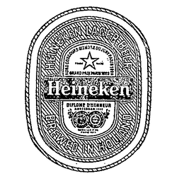 HEINEKEN LAGER BEER BREWED IN HOLLAND HORS CONCOURS MEMBRE DU JURY PARIS 1900 TRADE MARK GRAND PRIX PARIS 1889 DIPLOME D'HONNEUR AMSTERDAM 1883 MEDAILLE D'OR PARIS 1875 trademark