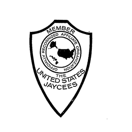 MEMBER THE UNITED STATES JAYCEES OFFICIALLY RECOGNIZED AFFILIATE ORGANIZATION trademark
