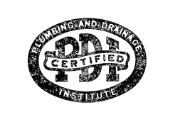 PDI CERTIFIED PLUMBING AND DRAINAGE INSTITUTE trademark