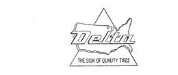 DELTA THE SIGN OF QUALITY TIRES trademark