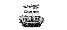 WORTHMORE BRAND CHILI HOT DOG SAUCE WITHMEAT FOR CONEY ISLANDS trademark