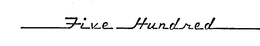 FIVE HUNDRED trademark