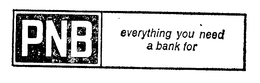 PNB EVERYTHING YOU NEED A BANK FOR trademark