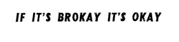 IF IT'S BROKAY IT'S OKAY trademark