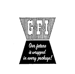 G.F.I OUR FUTURE IS WRAPPED IN EVERY PACKAGE! trademark