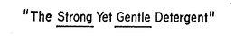 "THE STRONG YET GENTLE DETERGENT" trademark