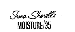 IRMA SHORELL'S MOISTURE/35 trademark