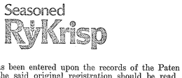 SEASONED RY KRISP trademark
