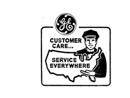 CUSTOMER CARE...  SERVICE EVERYWHERE GE trademark