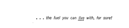 ...THE FUEL YOU CAN LIVE WITH,FOR SURE! trademark