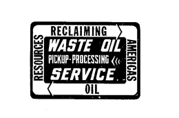 RECLAIMING AMERICAS OIL RESOURCES WASTE OIL PICKUP-PROCESSING SERVICE trademark