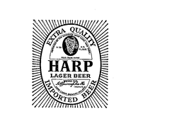 HARP LAGER BEER EXTRA QUALITY IMPORTED BEER trademark