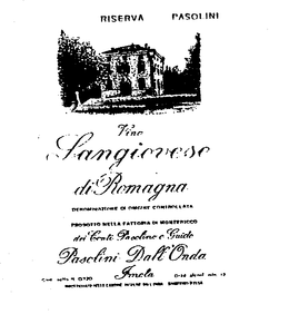 LANGIOVESE DI ROMAGNA RISERA VINO DENOMINAZIONE DI ORIGINE CONTROLLATA PRODOTTO NELLA FATTORIA DI MONTERICCO DEI CONTI PASDINO E GUIDO IMBOTTIGLIATO NELLE CANTINE trademark