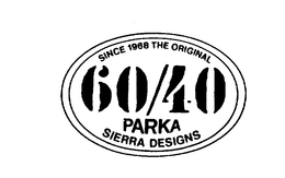 SINCE 1968 THE ORIGINAL 60/40 PARKA SIERRA DESIGNS trademark