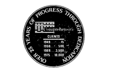 OVER 25 YEARS OF PROGRESS THROUGH DEDICATION COMPREHENSIVE CLIENTS 1949 15 1959 500 1669 3500 1975 10000 trademark