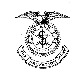THE SALVATION ARMY BLOOD AND FIRE S trademark