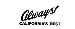 ALWAYS! CALIFORNIAS BEST trademark