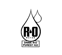 R.O WATER DRINK R O PUREST H2O trademark