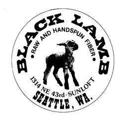 BLACK LAMB RAW AND HANDSPUN FIBER 1314 NE 43RD - SUNLOFT SEATTLE, WA. trademark