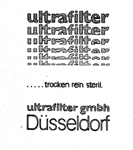 ULTRAFILTER .....TROCKEN REIN STERIL. DUSSELDORF trademark