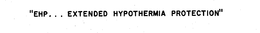 "EHP...EXTENDED HYPOTHERMIA PROTECTION" trademark