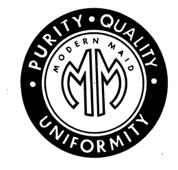 MM MODERN MAID PURITY QUALITY UNIFORMITY trademark