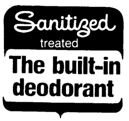 SANITIZED TREATED THE BUILT-IN DEODORANT trademark