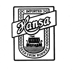 HANSA IMPORTED BEER FROM NORWAY trademark