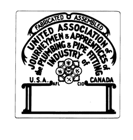 UNITED ASSOCIATION OF JOURNEYMEN AND APPRENTICES OF THE PLUMBING AND PIPE INDUSTTRY OF USA CANADA AFL-CIO trademark