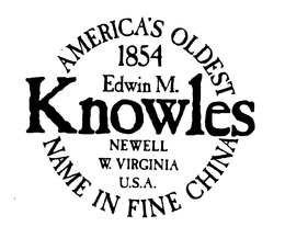 EDWIN M. KNOWLES AMERICAS OLDEST NAME INFINE CHINA NEWELL W. VIRGINIA U.S.A. 1854 trademark