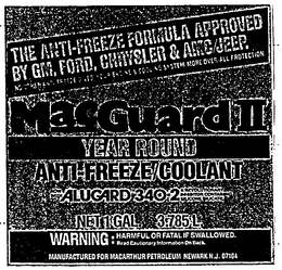MACGUARD II YEAR ROUND ANTIFREEZE-COOLANT trademark