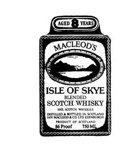 MACLEOD'S ISLE OF SKYE BLENDED SCOTCH WHISKEY PRODUCT OF SCOTLAND trademark