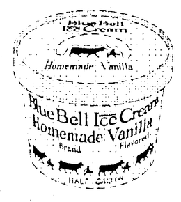 BLUE BELL ICE CREAM HOMEMADE VANILLA SUPREME BRAND FLAVORED HALF GALLON trademark