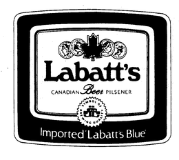 LABATT'S CANADIAN BEER PILSENER IMPORTED LABATT'S BLUE trademark