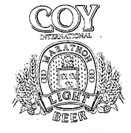 COY INTERNATIONAL MARATHON LIGHT BEER trademark