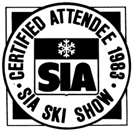 CERTIFIED ATTENDEE 1983 SIA SKI SHOW trademark
