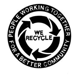 WE RECYCLE PEOPLE WORKING TOGETHER FOR A BETTER COMMUNITY trademark