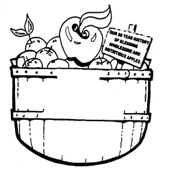 OUR 50 YEAR HISTORY OF BLENDING WHOLESOME AND NUTRITIOUS APPLES. trademark
