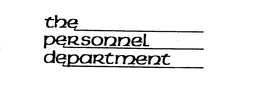 THE PERSONNEL DEPARTMENT trademark