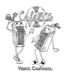CAFE 50'S VENICE, CALIFORNIA. trademark