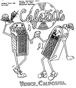 CAFE 50'S VENICE, CALIFORNIA. trademark