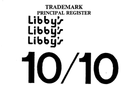 LIBBY'S LIBBY'S LIBBY'S 10/10 trademark