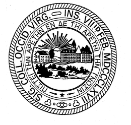 SIG. COLL. OCCID. VIRG. INS. VII ID FEB. MDCCCLXVII trademark