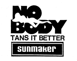 NO BODY TANS IT BETTER SUNMAKER trademark