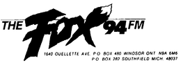 THE FOX 94 FM OX 480 WINDSOR ONT. N9A 6M6 P.O. BOX 282 SOUTHFIELD MICH. 48037 trademark
