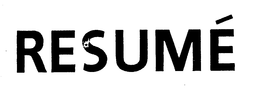 RESUME trademark