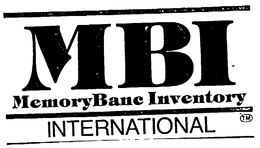 MBI MEMORYBANC INVENTORY INTERNATIONAL trademark
