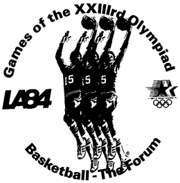 GAMES OF THE XXIIIRD OLYMPIAD LA84 BASKETBALL-THE FORUM trademark